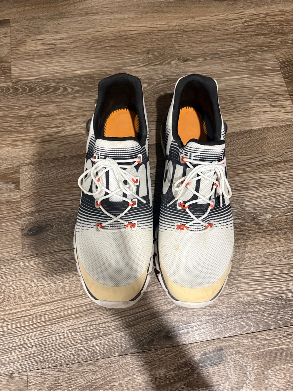Reebok Men’s White, Black & Orange Athletic Sneakers